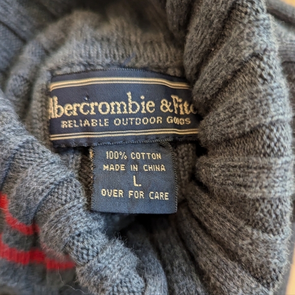 Vintage Abercrombie &Fitch Ribbed Turtleneck Sweater Y2K Preppy - Picture 8 of 11